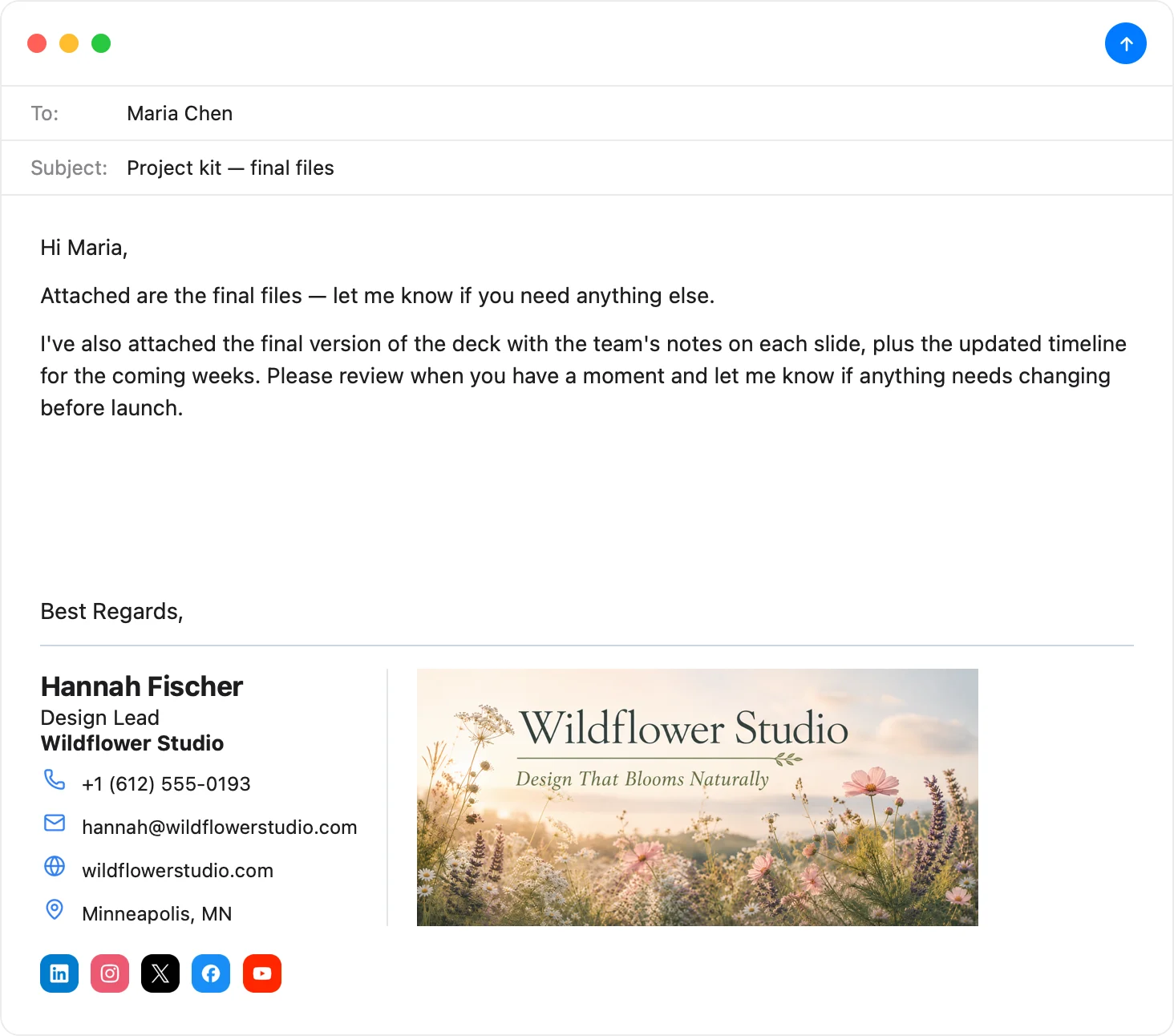 Promo banner email signature example